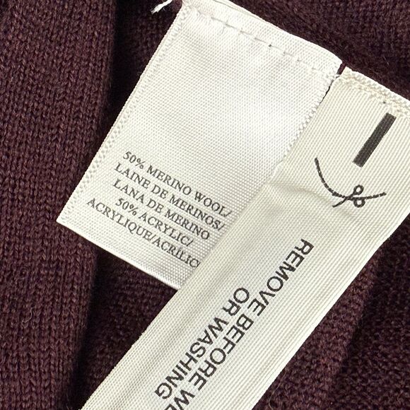 Ann Taylor Merino Wool Blend Long Sleeve Tunic Sweater Size XXL Burgundy V-Neck - Picture 6 of 10